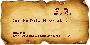 Seidenfeld Nikoletta névjegykártya