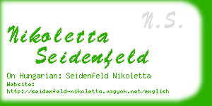 nikoletta seidenfeld business card